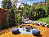 Julia - Sitzpouf - gebreid - gerecycled kunststof - Ø 55cm