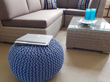 Julia - Sitzpouf - gebreid - gerecycled kunststof - Ø 55cm