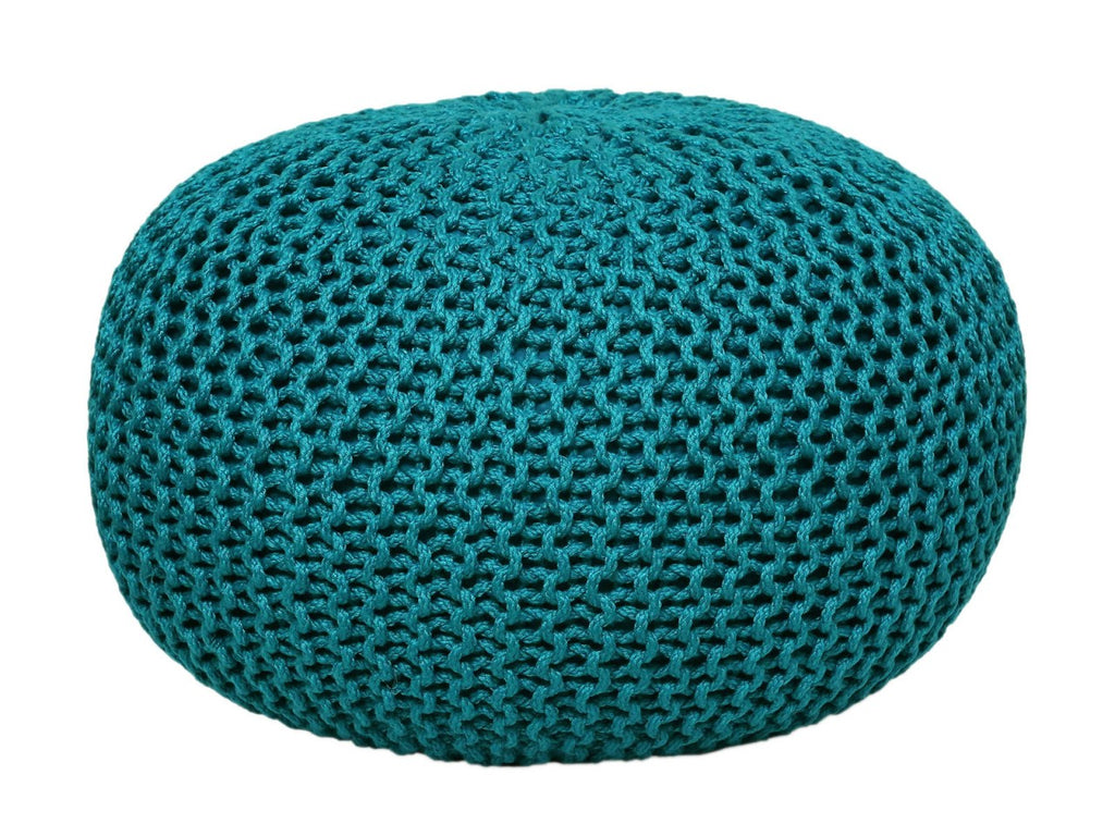 Joseph - Sitzpouf - Türkis - 100 % recycelter Kunststoff - Ø 55 cm