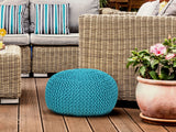 Joseph - Sitzpouf - Türkis - 100 % recycelter Kunststoff - Ø 55 cm
