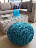 Joseph - Sitzpouf - Türkis - 100 % recycelter Kunststoff - Ø 55 cm
