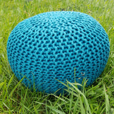 Joseph - Sitzpouf - Türkis - 100 % recycelter Kunststoff - Ø 55 cm