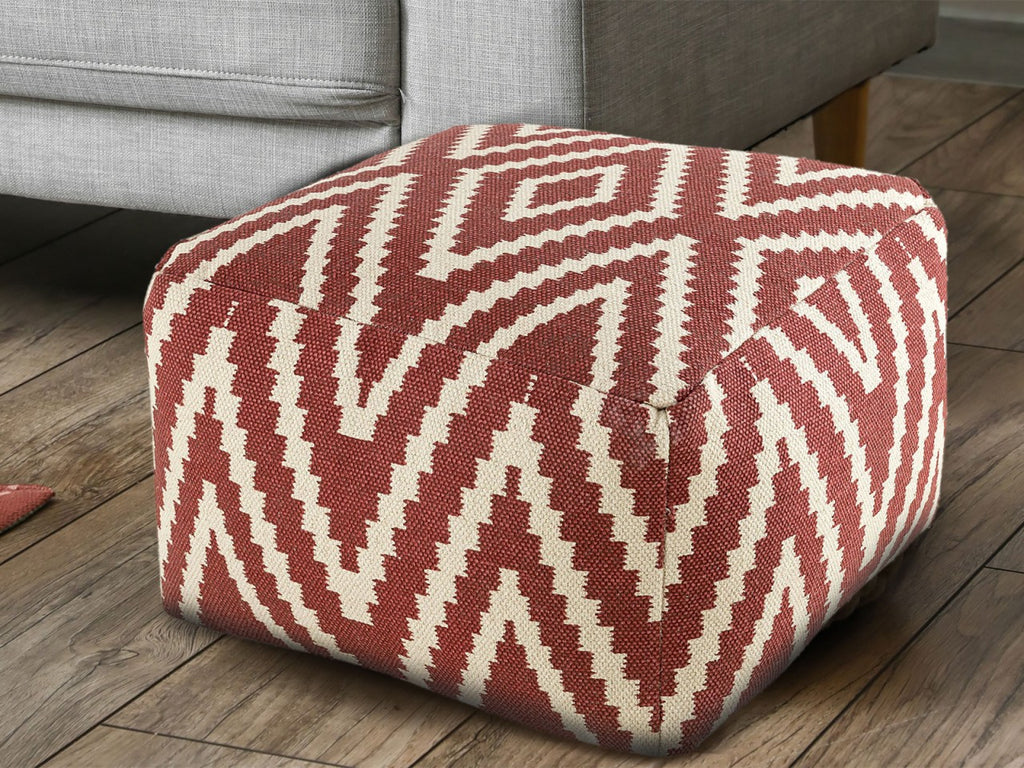 Sophia - Sitzwürfel - vintage rood - katoen - 55x37x55 cm