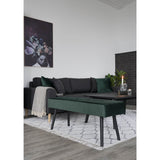 Anna - bank - donkergroen - fluweel en staal - 100x35x44 cm