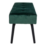 Anna - bank - donkergroen - fluweel en staal - 100x35x44 cm