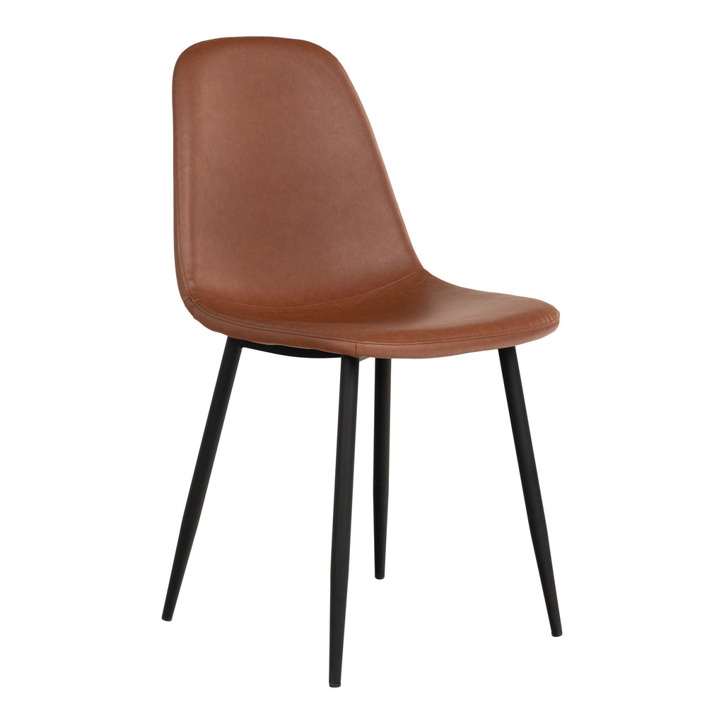 Wilson - Eetkamerstoel - lichtbruin vintage - PU-leer en staal - 48x39 cm