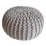 Luuk - pouf - hellgrau - 100% gerecycled katoen - Ø 45 cm