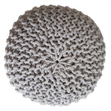 Luuk - pouf - hellgrau - 100% gerecycled katoen - Ø 45 cm