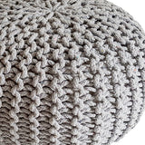 Luuk - pouf - hellgrau - 100% gerecycled katoen - Ø 45 cm