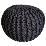 David - Pouffe - grau - recycelte Baumwolle - Ø 45 cm