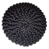 David - Pouffe - grau - recycelte Baumwolle - Ø 45 cm