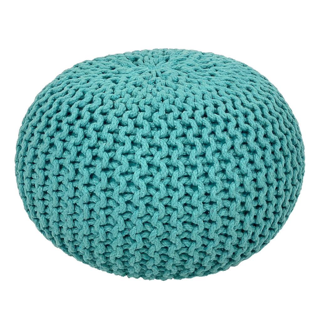 Amelia - pouf - mint - gerecycled katoen - Ø 45 cm