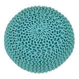 Amelia - pouf - mint - gerecycled katoen - Ø 45 cm
