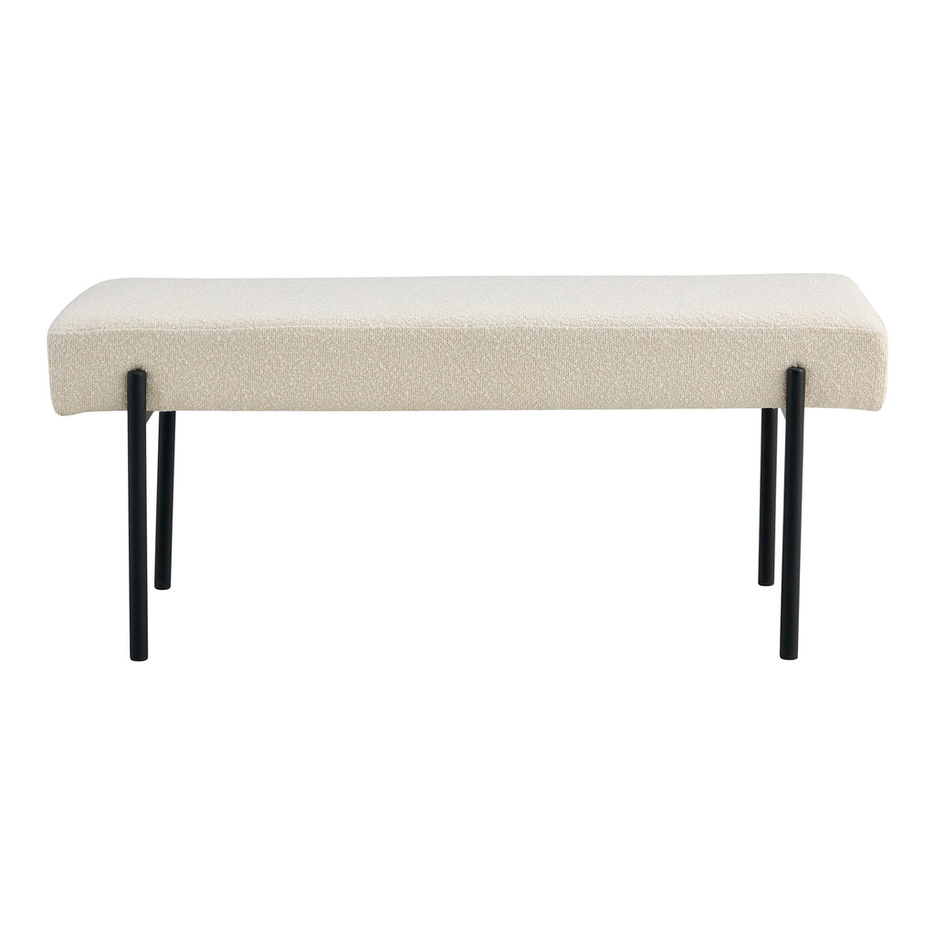 Hendriks – Bank – Bouclé – Stahl und Holz – 100 x 36 x 42,5 cm