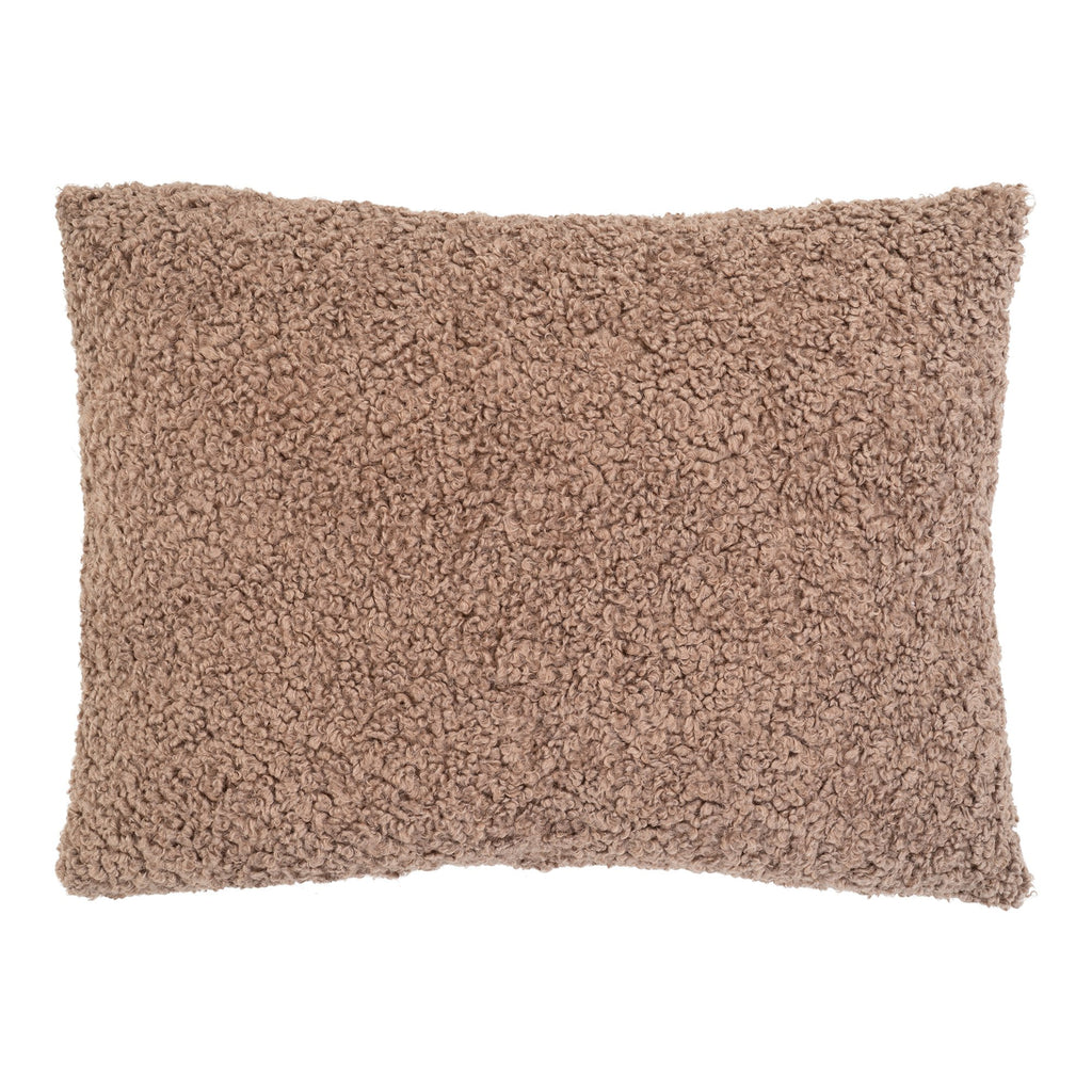 De Boer - kussen - bruin bouclé - polyester en katoen - 45x60 cm