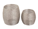 Julia - photophore - doré ou argenté - aluminium - ø 15/13 x H 18/15 cm
