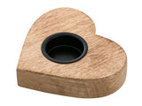Bram - Teelichthouder set - natuurlijk hout - 12x11cm