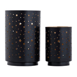 Mia - Teelichthouder - zwart-goud - metaal - 8/11x12/16 cm