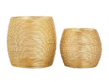 James - Teelichthalter Set 2-teilig - goud of zilver - aluminium - 10x10x15 cm