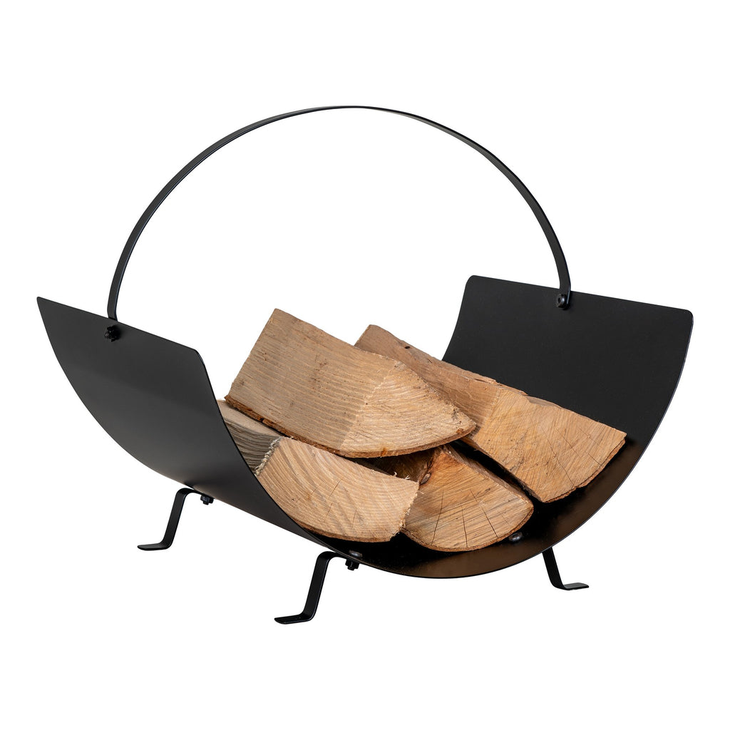 Luuk - Kaminholzregal - Schwarz - Stahl - 40x35x33,5 cm