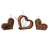 James – Blumenvase – Holz – Mangoholz – Set mit 3 Herzen