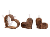 James – Blumenvase – Holz – Mangoholz – Set mit 3 Herzen