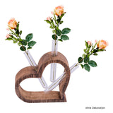 James – Blumenvase – Holz – Mangoholz – Set mit 3 Herzen