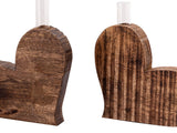 James – Blumenvase – Holz – Mangoholz – Set mit 3 Herzen