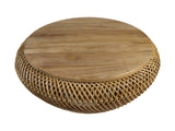 Trapezium salontafel - 80x80x38 - Naturel - Rotan/teak