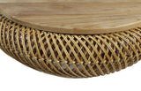 Trapezium salontafel - 80x80x38 - Naturel - Rotan/teak