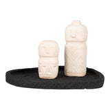 Blanc - plateau - noir - ciment - 26,5x26x2 cm