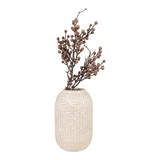 Amelia - Vaas - keramiek - beige met patroon - Ø16x25,5 cm