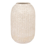 Amelia - Vaas - keramiek - beige met patroon - Ø16x25,5 cm