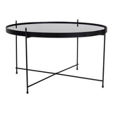 De Jong - salontafel - zwart - staal en glas - ø70xh40cm
