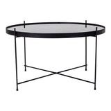 De Jong - salontafel - zwart - staal en glas - ø70xh40cm