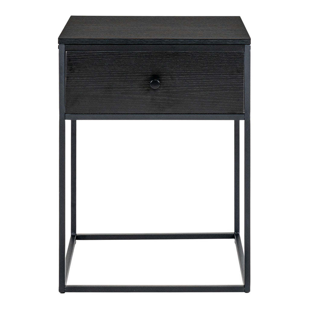Joseph - Nachtkastje - zwart - staal en MDF - 40x40x55 cm