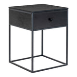 Joseph - Nachtkastje - zwart - staal en MDF - 40x40x55 cm
