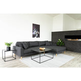 Robinson - salontafel - zwart - staal en spaanplaat - 90x60x45 cm
