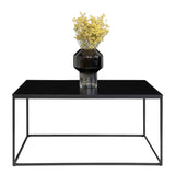 Robinson - salontafel - zwart - staal en spaanplaat - 90x60x45 cm