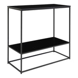 Eva - console - noire - acier et aggloméré - 80x36x80 cm