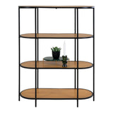 Davis - Vita Shelf - Ovale plank - Zwart staal en eikenhout - 4 planken
