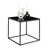 Jones - table d'appoint - noir - acier et aggloméré - 45x45x45 cm