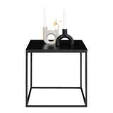 Jones - table d'appoint - noir - acier et aggloméré - 45x45x45 cm