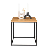 Taylor - table d'appoint - noir - acier et chêne - 45x45x45 cm