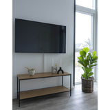 Van der Meer - Table TV - noir - acier et chêne - 100x36x45 cm