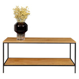 Van der Meer - Table TV - noir - acier et chêne - 100x36x45 cm