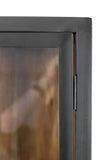 Vitrinekast - 85x40x185 - Zwart/naturel - Metaal/hout