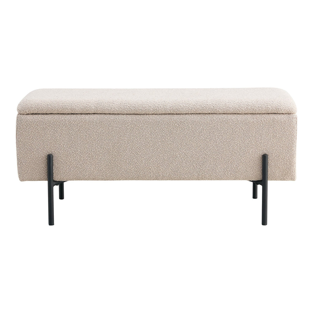 Evelyn – Sofa – Beige – Bouclé und Sperrholz – 95 x 36,5 x 46 cm
