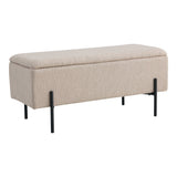 Evelyn – Sofa – Beige – Bouclé und Sperrholz – 95 x 36,5 x 46 cm