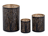 Noah - set de lanternes - noir/or - métal - Ø 8/10/14 cm